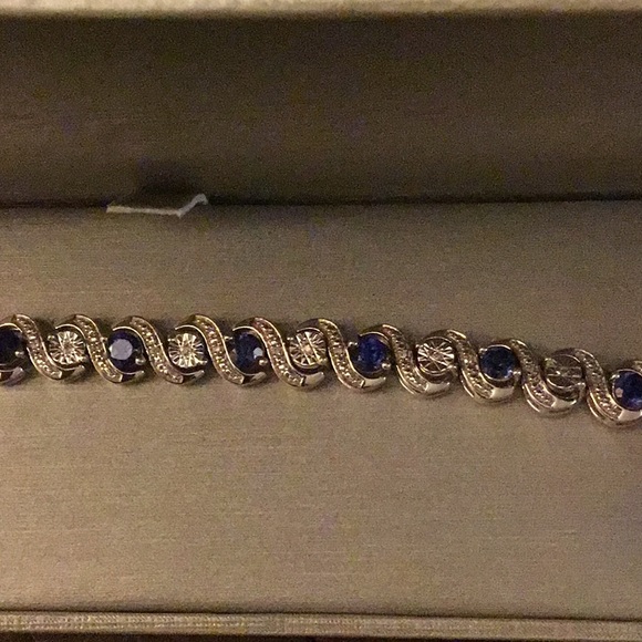 Zales sapphire and diamond tennis bracelet - Picture 3 of 5